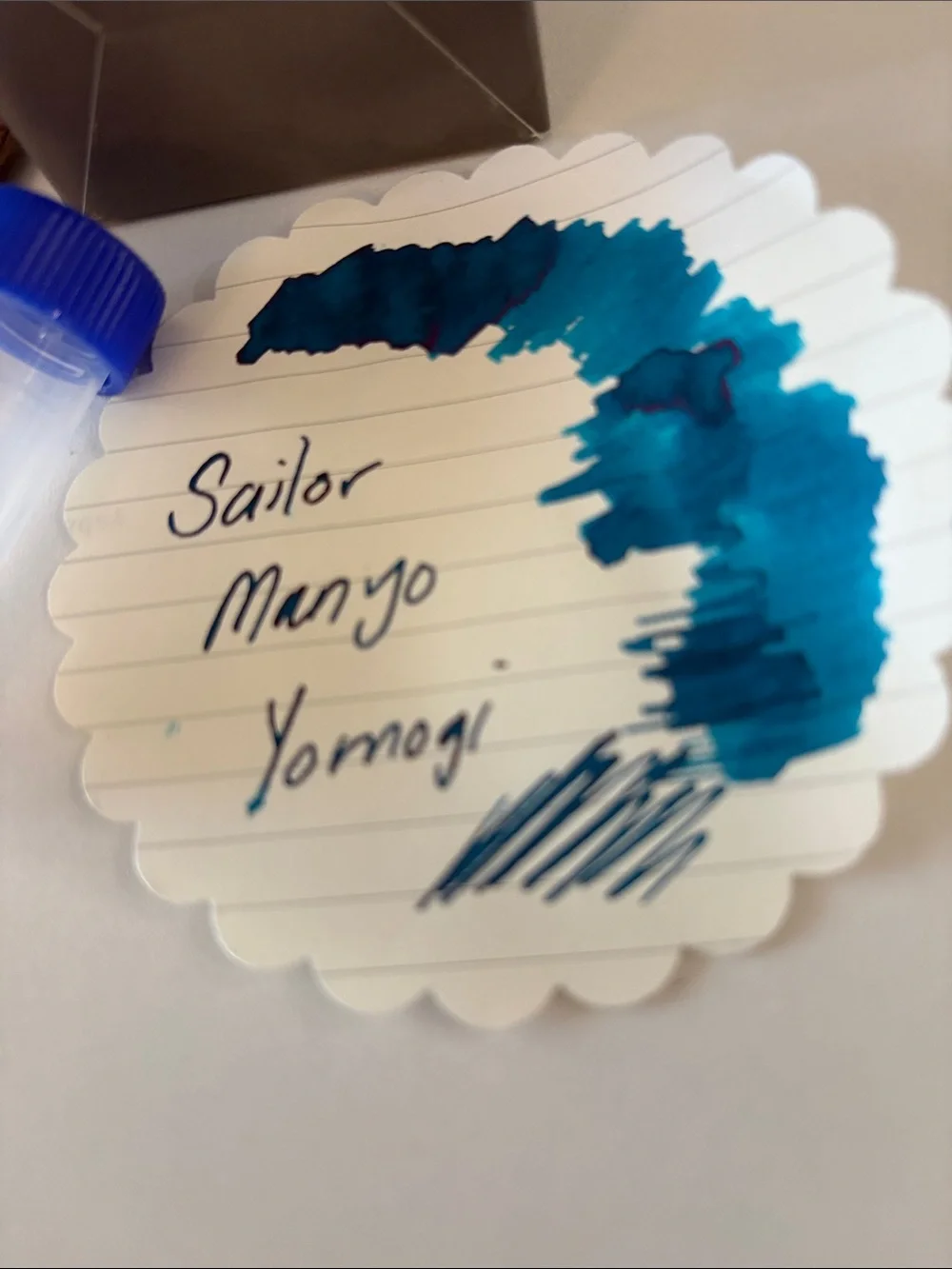 Sailor Manyo Yomogi Teal Blue Fountain Pen Ink Sample 4ml